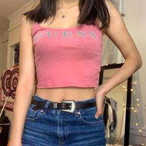 GUESS pink crop top